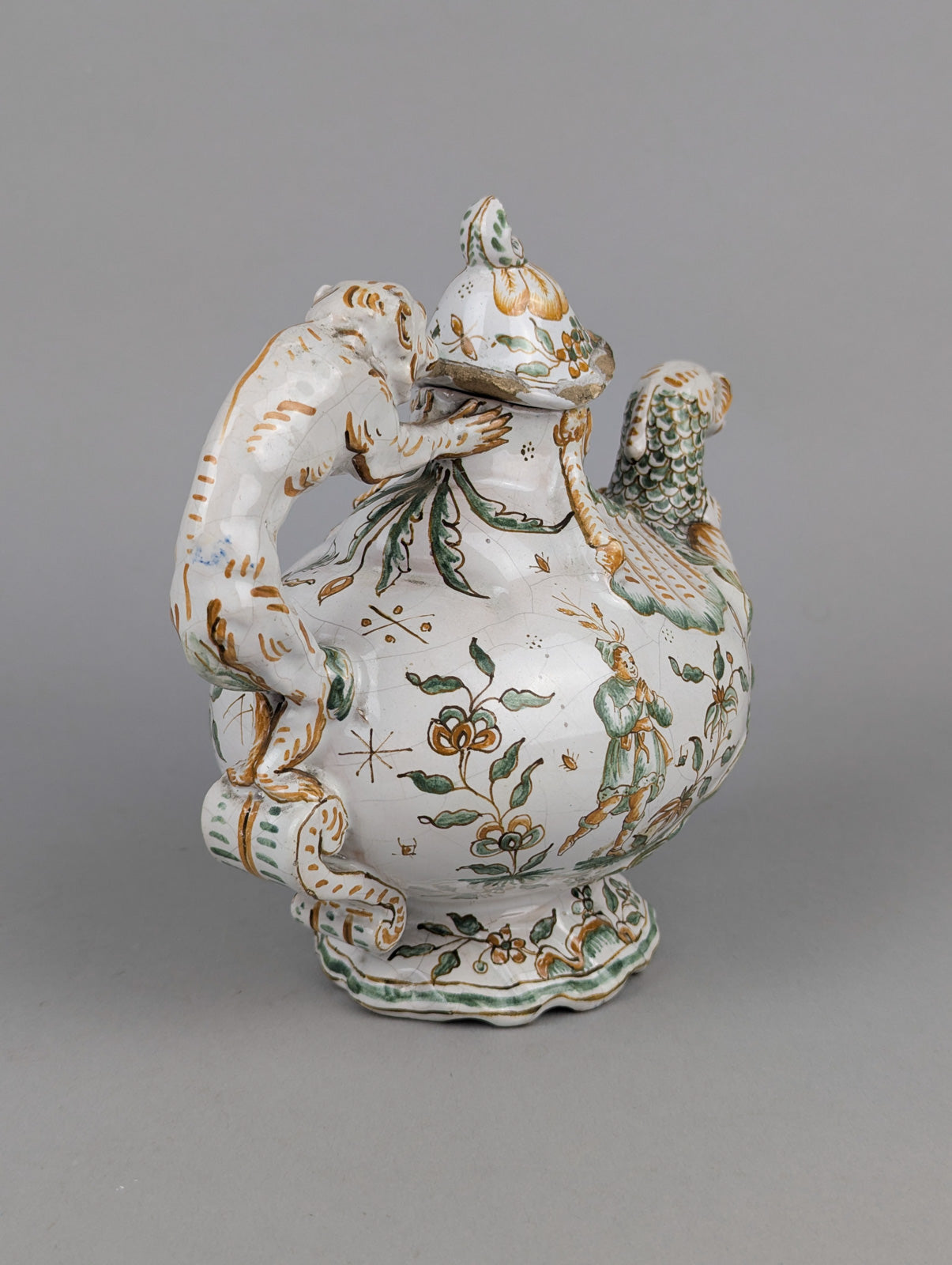 Grotesque Faience Teapot