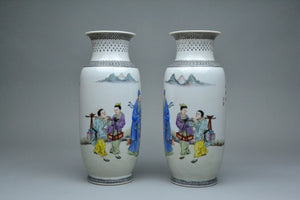 Pair of Republic Period Mirrored Vases