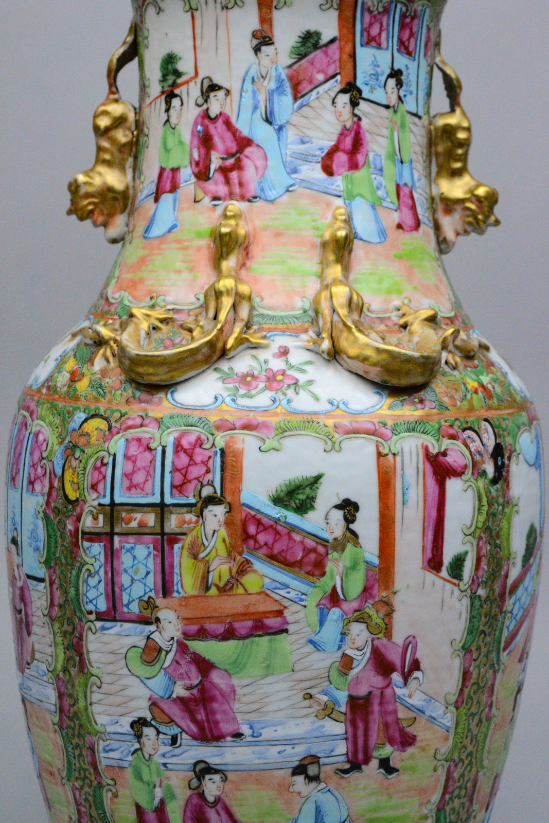 Cantonese Baluster Famille Rose Vase