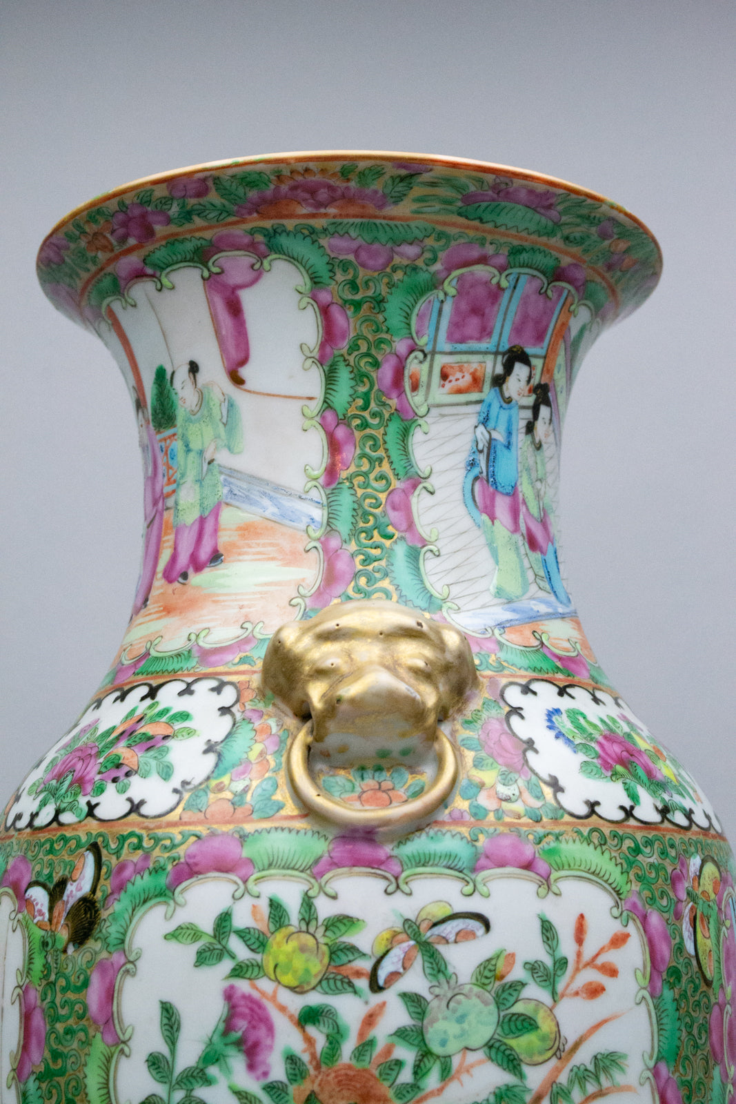 Cantonese Baluster Famille Rose Vase