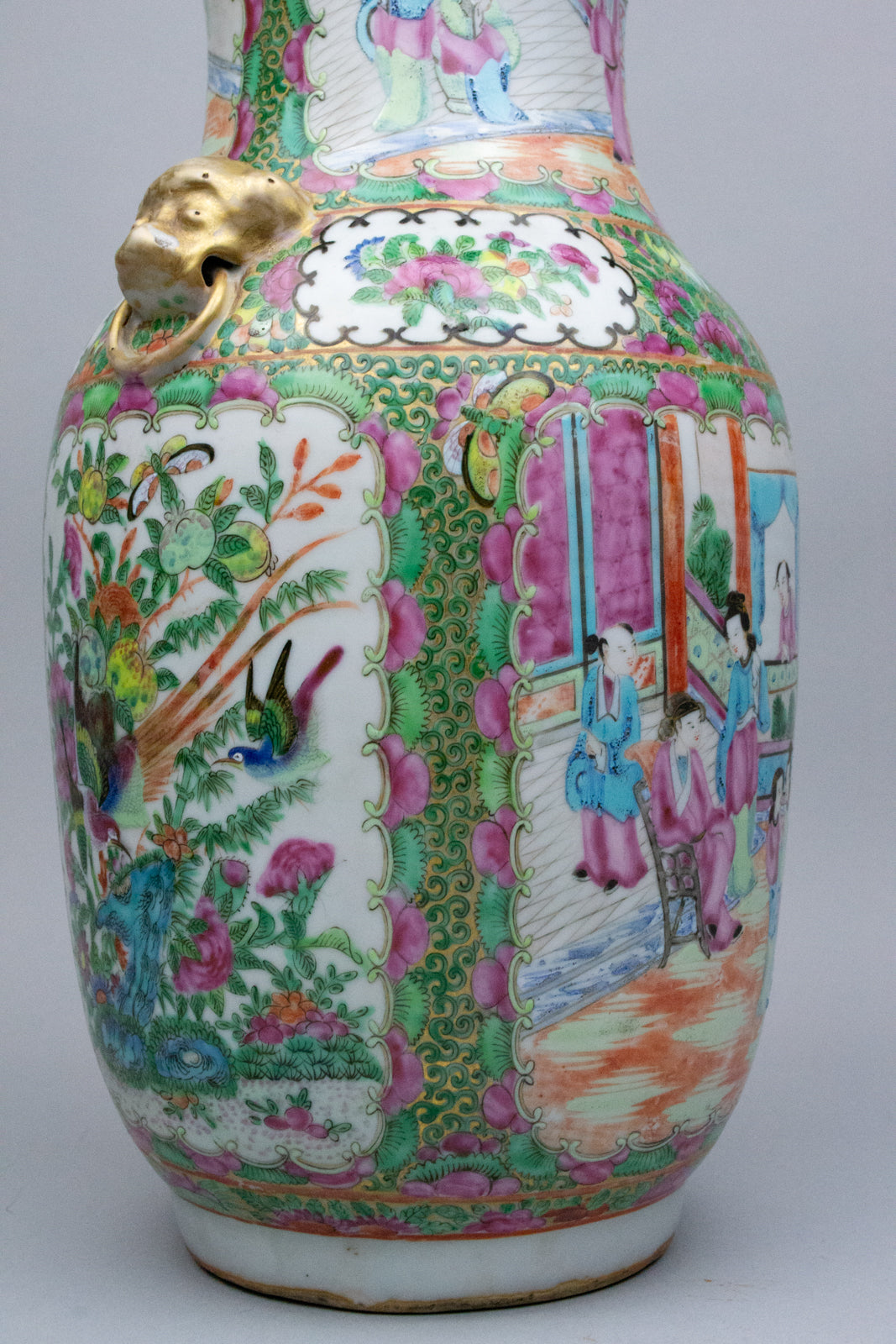 Cantonese Baluster Famille Rose Vase
