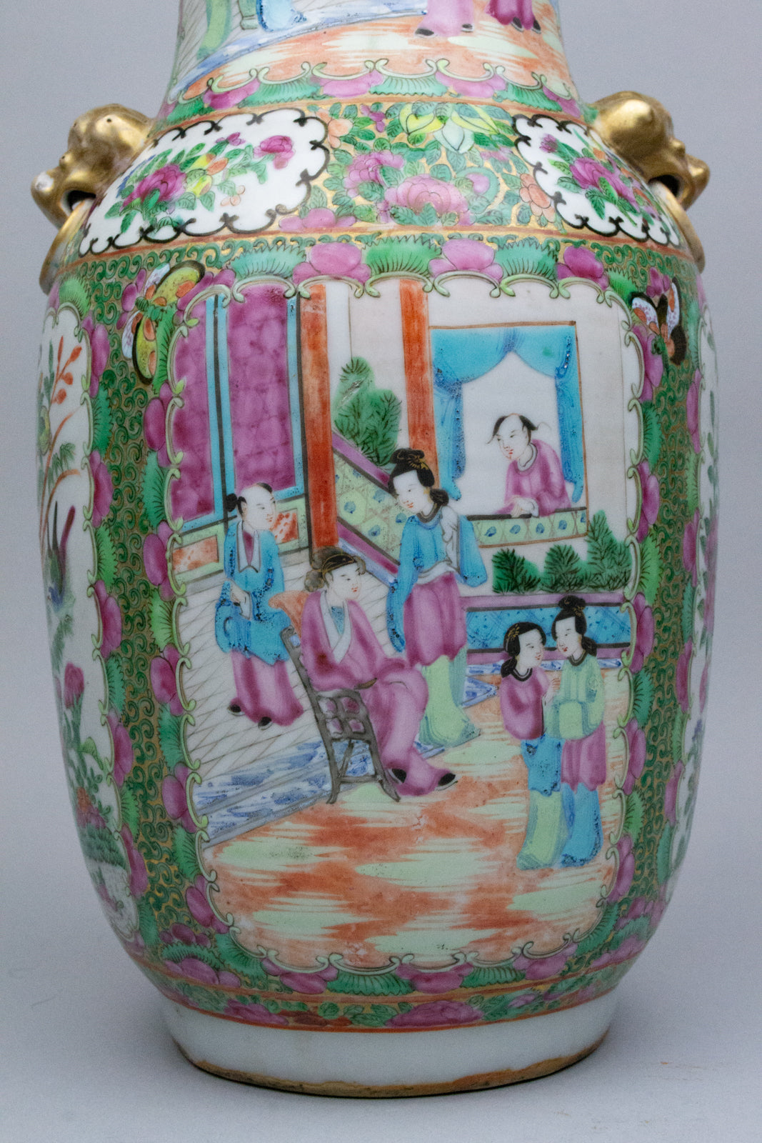 Cantonese Baluster Famille Rose Vase