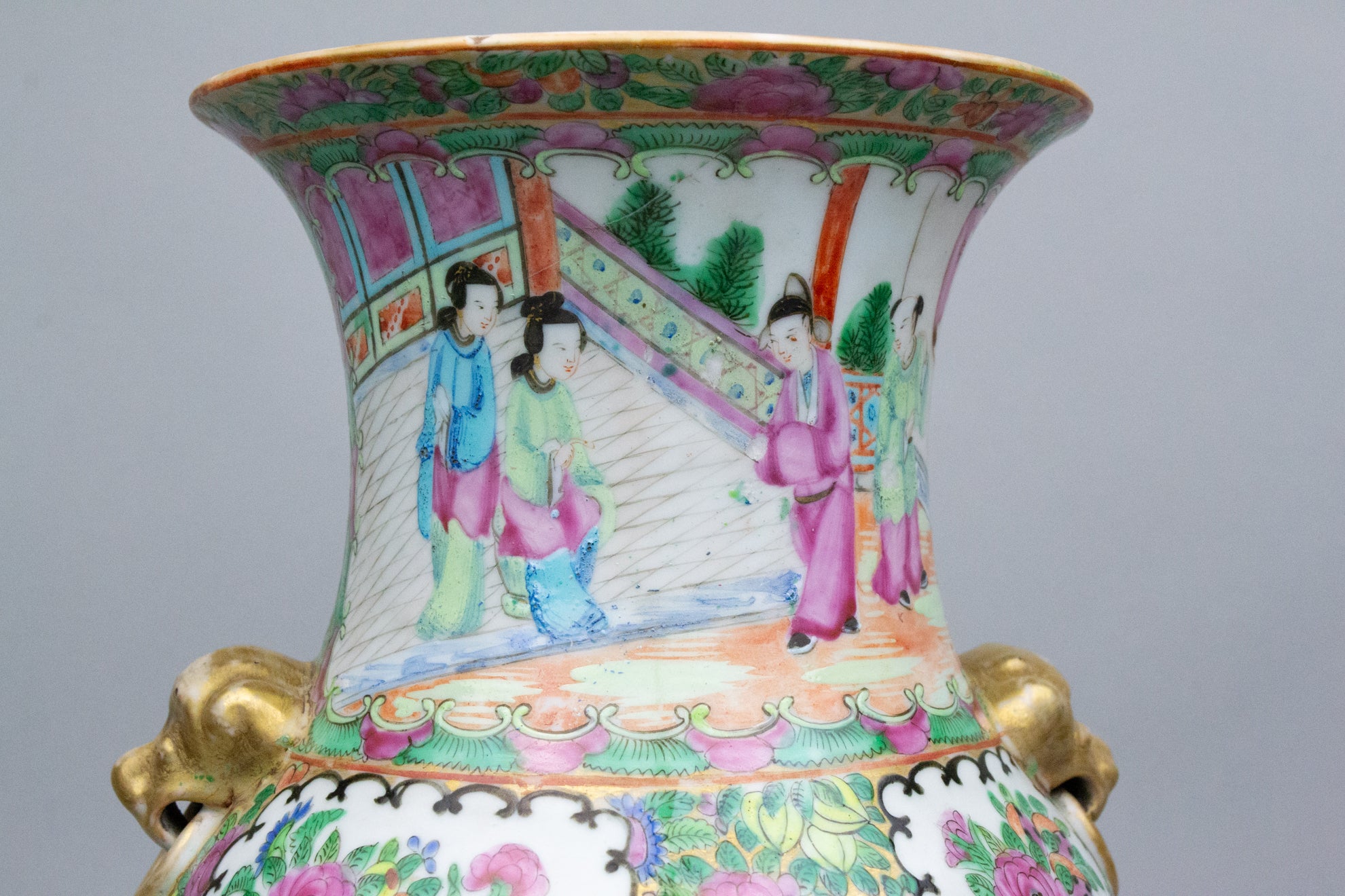 Cantonese Baluster Famille Rose Vase