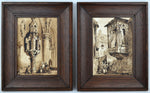 Two Watercolours in Sepia & Ink