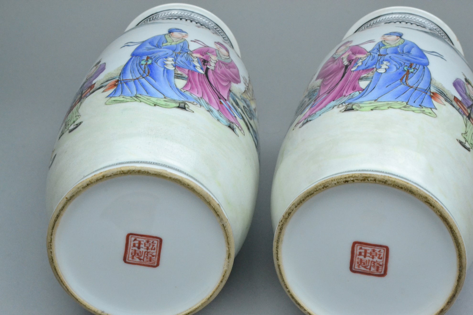 Pair of Republic Period Mirrored Vases