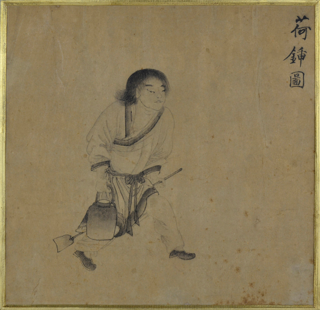 Old Chinese Painting - Walking Boy