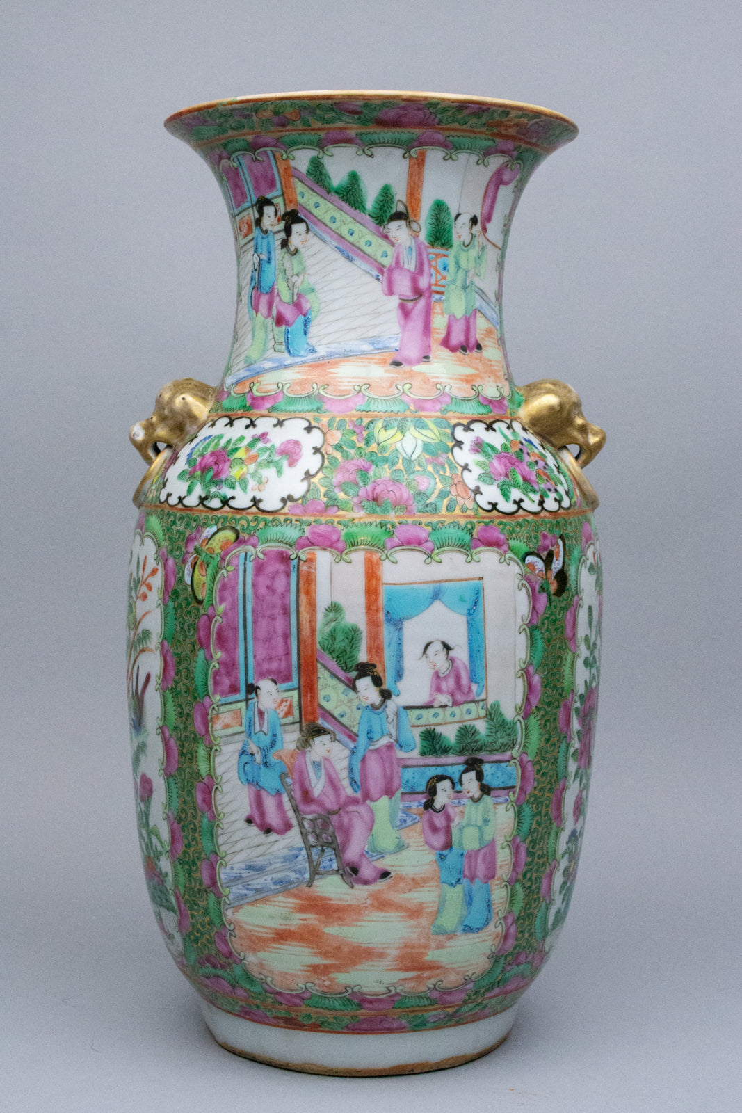 Cantonese Baluster Famille Rose Vase