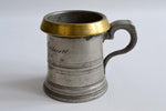Half Pint Pewter Measure with a Brass Rim