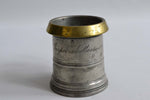 Half Pint Pewter Measure with a Brass Rim