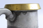 Half Pint Pewter Measure with a Brass Rim