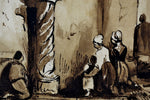 Two Watercolours in Sepia & Ink