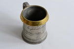 Half Pint Pewter Measure with a Brass Rim