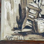 Two Watercolours in Sepia & Ink