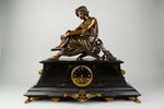 Antique French Clock with Bronze Figure of Virgile