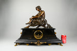 Antique French Clock with Bronze Figure of Virgile