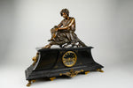Antique French Clock with Bronze Figure of Virgile