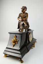 Antique French Clock with Bronze Figure of Virgile