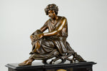 Antique French Clock with Bronze Figure of Virgile