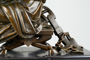 Antique French Clock with Bronze Figure of Virgile