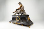 Antique French Clock with Bronze Figure of Virgile
