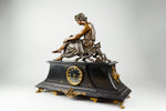 Antique French Clock with Bronze Figure of Virgile