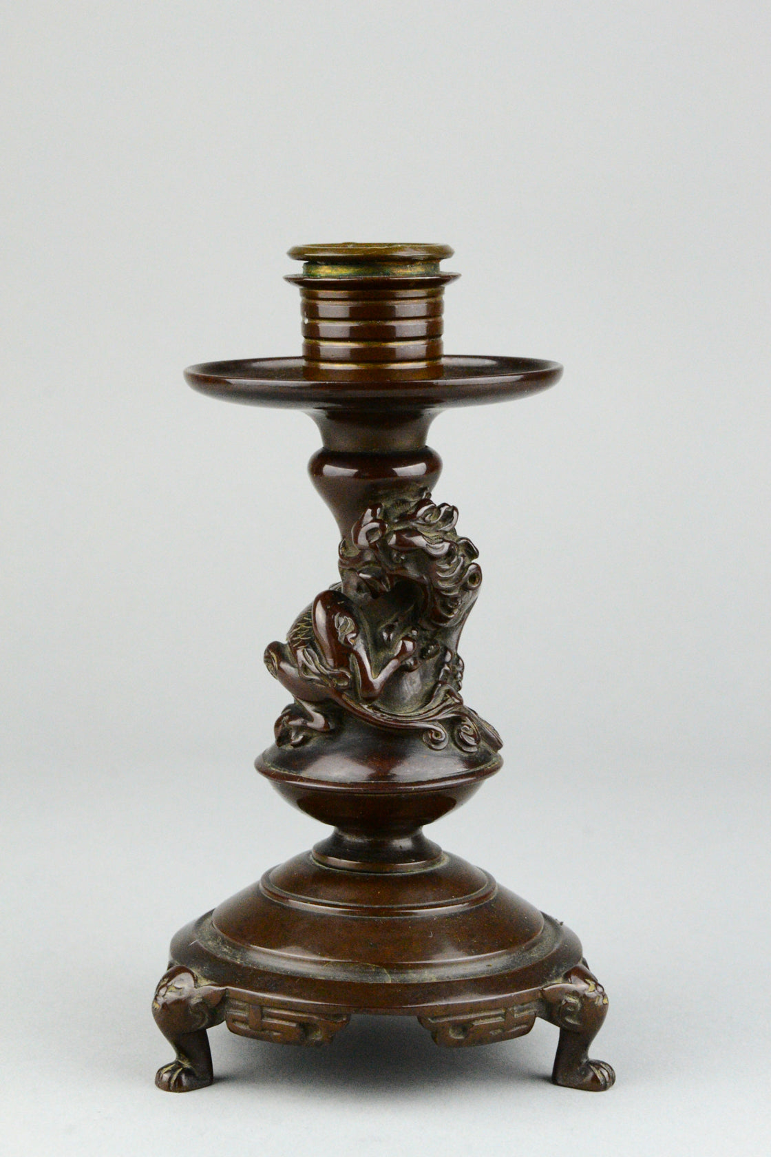 Bronze Chimera Candlestick