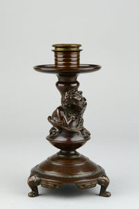 Bronze Chimera Candlestick