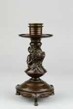 Bronze Chimera Candlestick