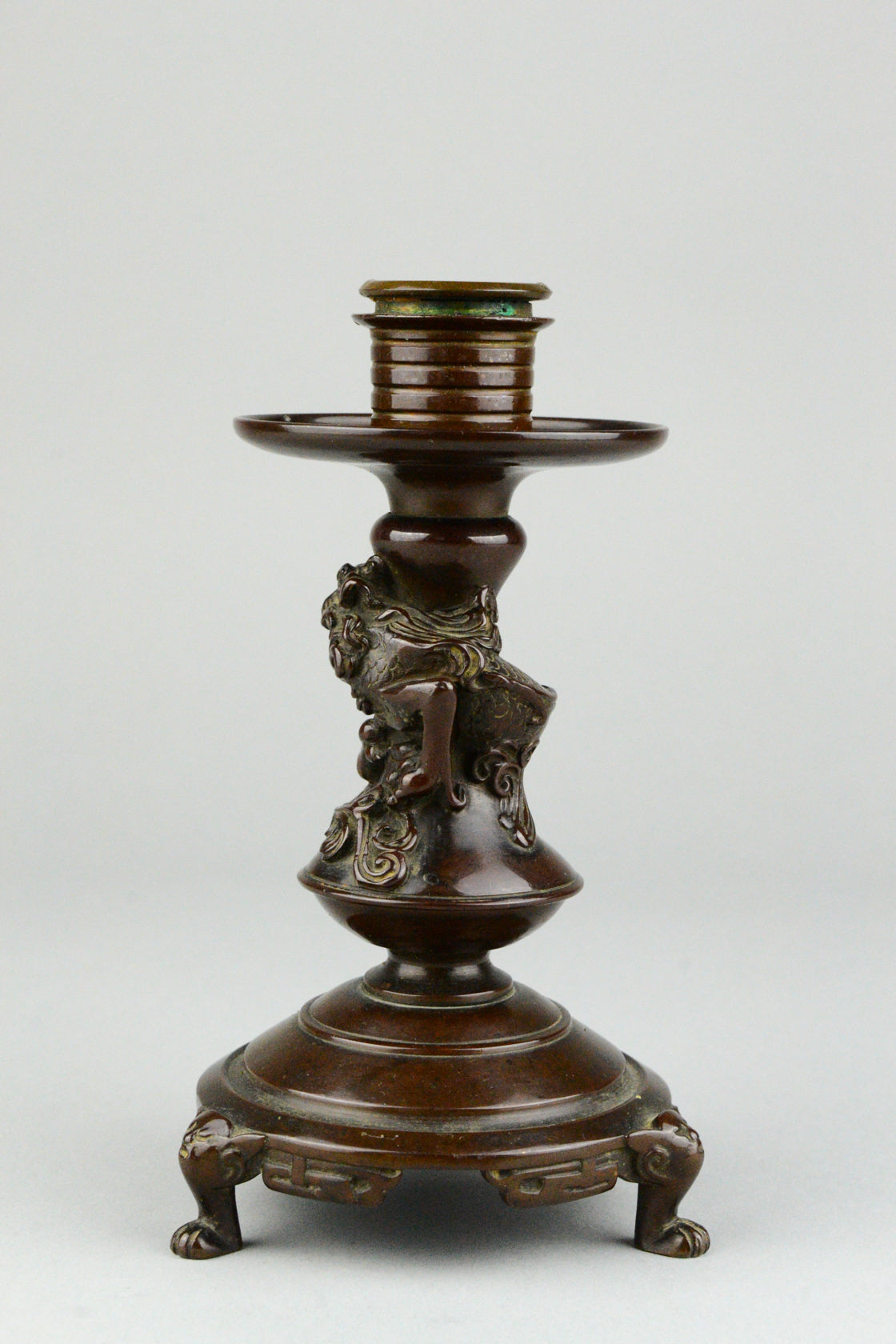 Bronze Chimera Candlestick