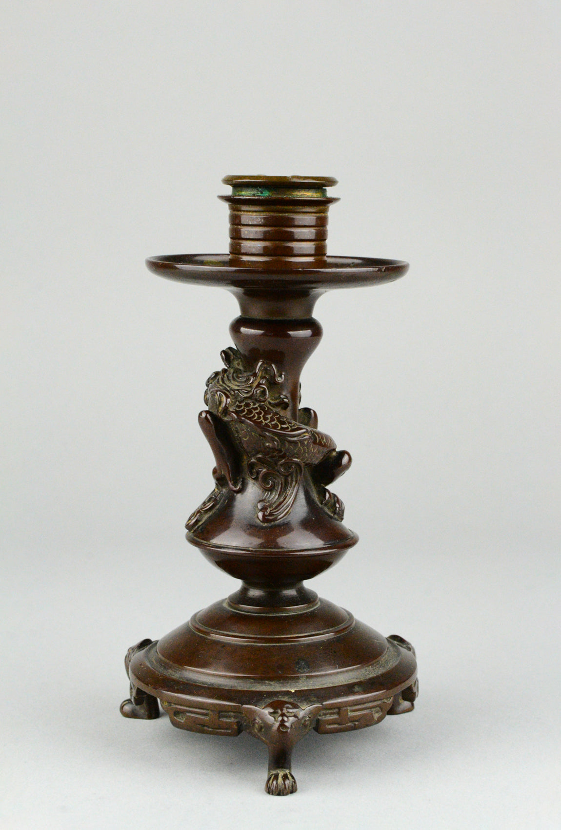 Bronze Chimera Candlestick