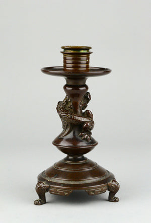 Bronze Chimera Candlestick