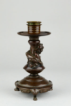 Bronze Chimera Candlestick