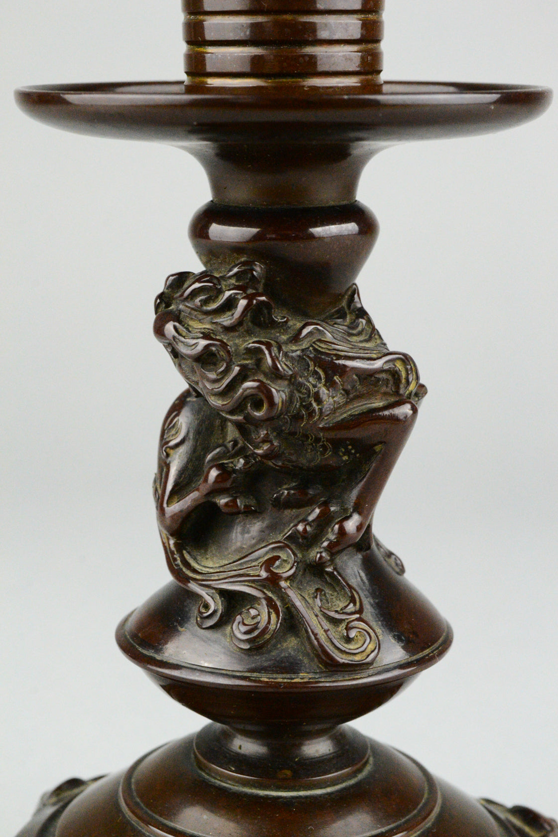 Bronze Chimera Candlestick