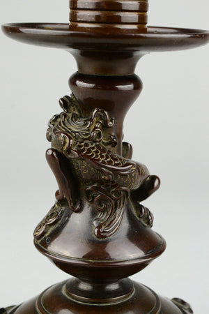 Bronze Chimera Candlestick