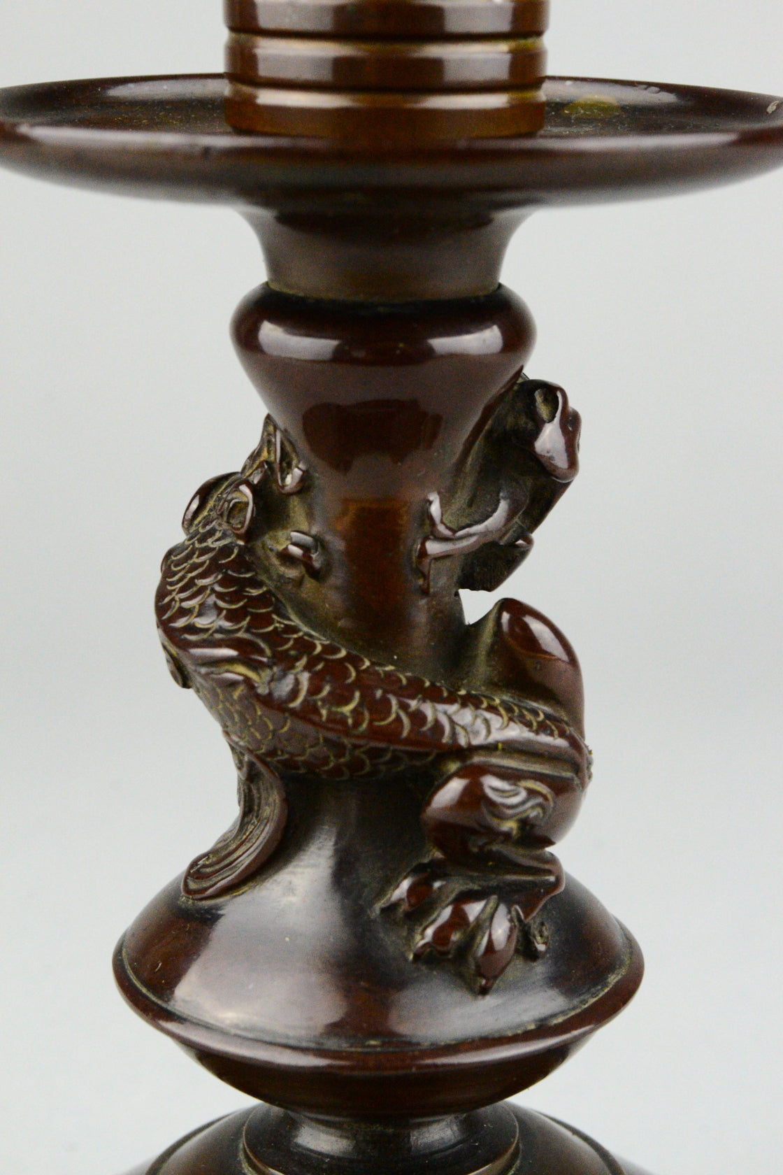 Bronze Chimera Candlestick