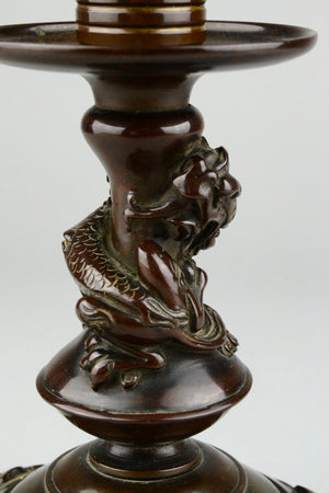 Bronze Chimera Candlestick