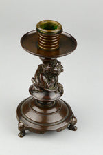 Bronze Chimera Candlestick