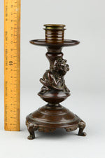 Bronze Chimera Candlestick