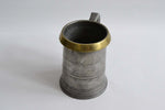 Quart Pewter Measure with a Brass Rim