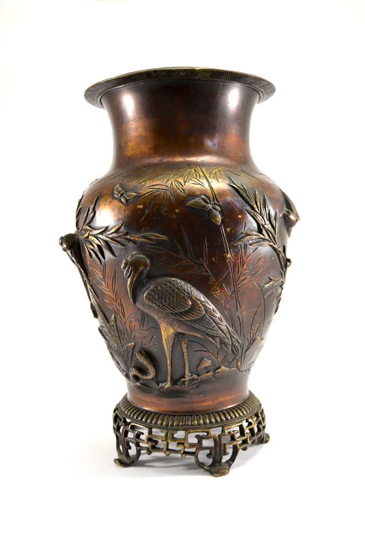 Japanese Bronze Meiji Vase