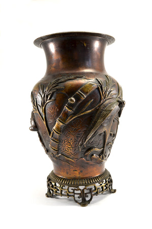 Japanese Bronze Meiji Vase