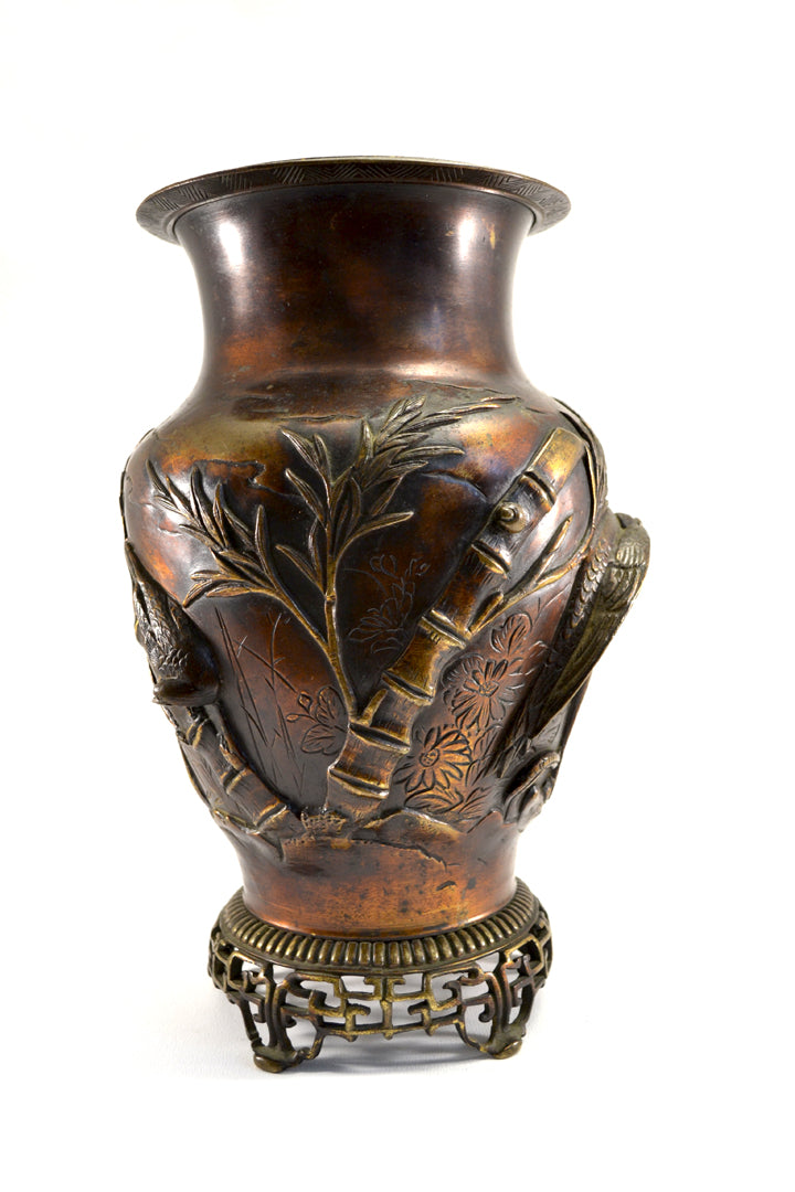 Japanese Bronze Meiji Vase