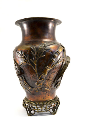 Japanese Bronze Meiji Vase