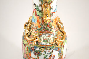 19th Century Famille Rose Vase Lamp