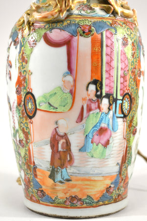 19th Century Famille Rose Vase Lamp