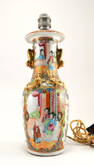19th Century Famille Rose Vase Lamp