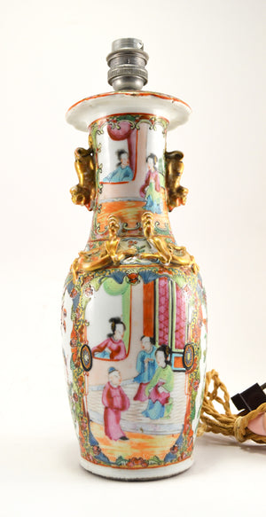 19th Century Famille Rose Vase Lamp