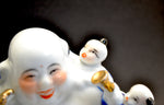 Porcelain Laughing Buddha Figure with Five Children