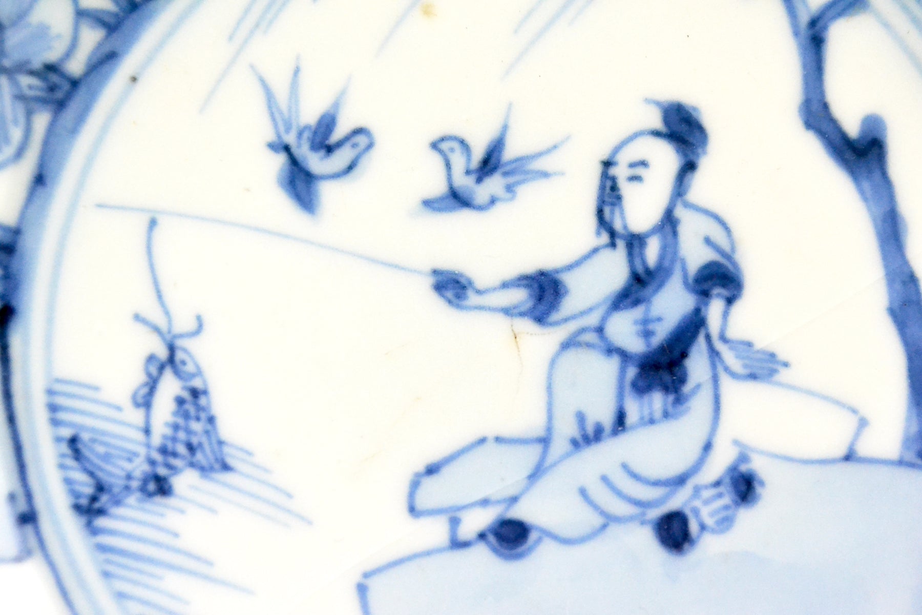 Small Kangxi Plate - Fisherman
