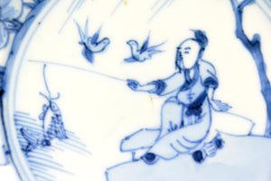 Small Kangxi Plate - Fisherman